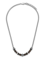 Kette aus Edelstahl 2.5 mm rund 45-50 cm mit 4 mm Stein