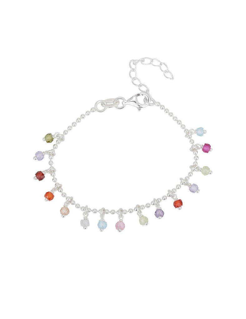Kinderschmuck Silber Armkette mit Anhängern Regenbogen 13-16 cm verstellbar - Shanti Enterprise AG