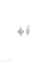 Kleeblatt  Anhänger Silber 17x12 mm gerillt Oese fix 1 Pack = 2 Stk.