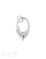 Klickschloss Silber oval mit 1 Öse 18x12 mm 1 Pack = 2 Stk