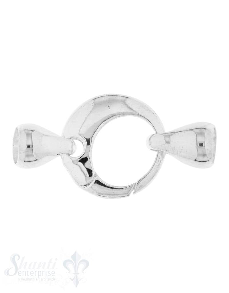 Klickverschluss Silber mit 2 Kappen 35x18 mm - Shanti Enterprise AG
