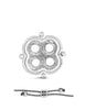 Knopf Silber hell Blume12 mm mit 4 Löchern iD 1.6 mm 1 Pack = 4 Stk. ca. 5 gr. - Shanti Enterprise AG