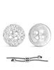 Knopf Silber hell gehämmert 13 mm mit 4 Löchern iD 1,3 mm 1 Pack = 3 Stk. ca. 5 gr. - Shanti Enterprise AG