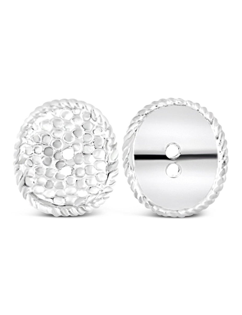 Knopf Silber hell oval 14x12 mm gewölbt mit 2 Löch ern iD 1 mm 1 Pack = 4 Stk. ca. 5 gr. - Shanti Enterprise AG