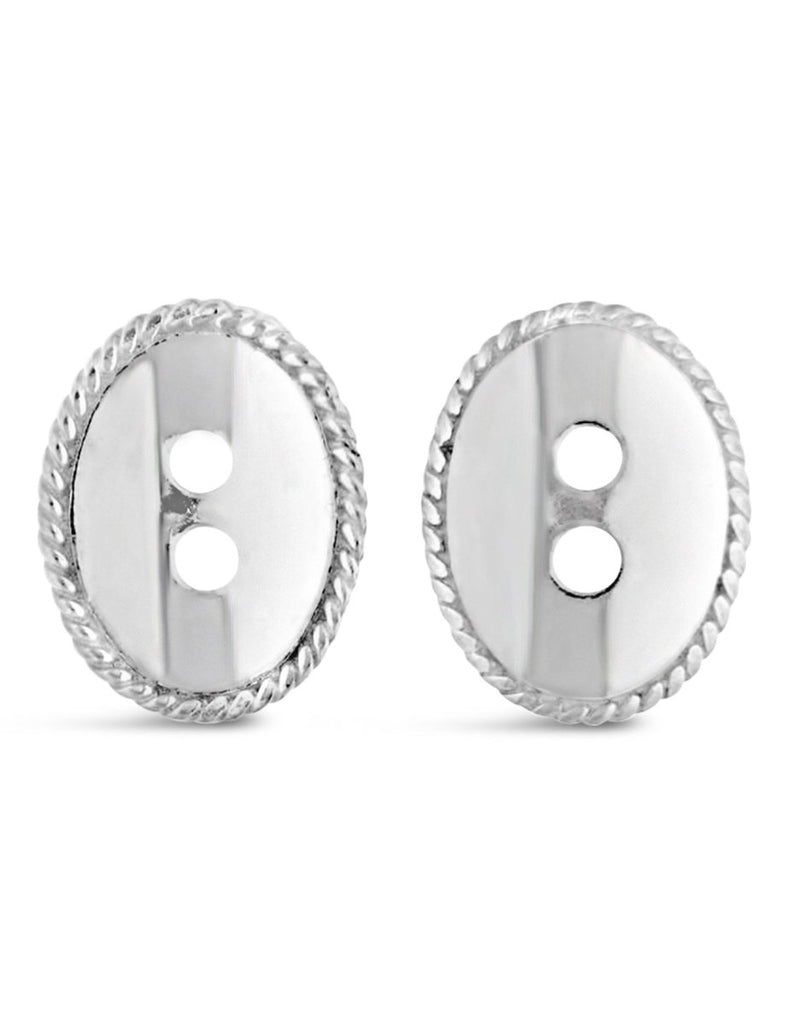 Knopf Silber hell oval 17x13 mm gewölbt mit 2 Löch ern iD 2,4 mm 1 Pack = 3 Stk. ca. 4 gr. - Shanti Enterprise AG