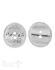 Knopf Silber hell oval gehämmert 13x12 mm gewölbt mit 2 Löchern iD 1.1 mm 1 Pack = 4Stk. ca. 5 gr. - Shanti Enterprise AG