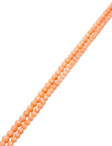 Korallen Stranghell lachs 4.0 mm rund Kugeln facettiert gefärbt