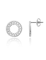 Kreis 12 mm Ohrstecker 2.8 mm breit verziert gepunktet durchbrochen