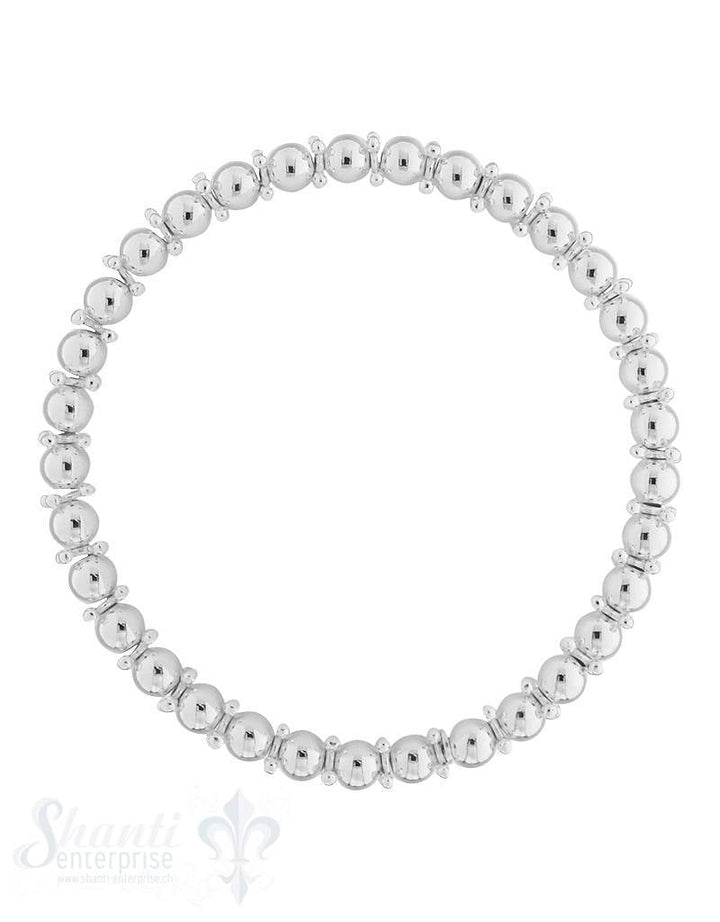 Kugel 5 mm Armband mit 1:1 Silberteile gepunktet - Shanti Enterprise AG