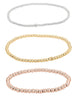 "Kugel Armband poliert 18 cm auf Elast 2 mm / 3 mm / 4 mm in Silber 925 / Silber 925 gelb vergoldet - Shanti Enterprise AG