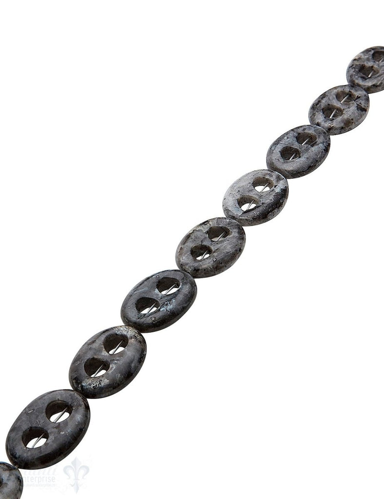 Labradorit grau Strang poliert Brezel-Form 18x24 mm (Amortiesit) - Shanti Enterprise AG