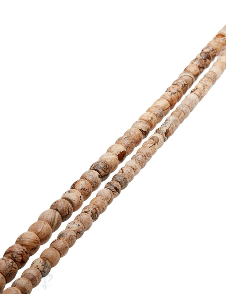 Landschafts-Jaspis Strang beige poliert Rondellen AA - Shanti Enterprise AG