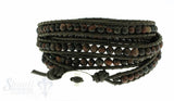 Leather Wrap Bracelet: Brekzienjaspis, 100 cm 6 x Handgelenk