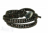 Leather Wrap Bracelet: Brekzienjaspis, 50 cm 3 x Handgelenk