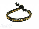 Leather Wrap Bracelet: gold cristal, 17 cm 1 x Handgelenk