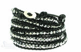 Leather Wrap Bracelet: Hämatit, 100 cm 6 x Handgelenk