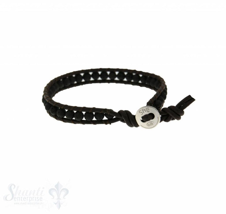 Leather Wrap Bracelet: Lava, 17 cm 1 x Handgelenk - Shanti Enterprise AG