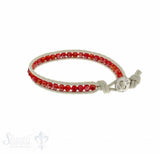 Leather Wrap Bracelet: red cristal, 17 cm 1 x Handgelenk