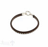 Lederarmband mit Swarovski besetzt, flach, braun B: 6,2 mm, L: 18 cm Klickschloss - Shanti Enterprise AG