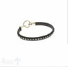 Lederarmband mit Swarovski besetzt, flach, dunkel- grau, L: 18 cm Klickschloss - Shanti Enterprise AG