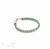 Lederarmband mit Swarovski besetzt, flach, mint L: 18 cm Klickschloss - Shanti Enterprise AG