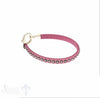 Lederarmband mit Swarovski besetzt, flach, pink B: 6,2 mm, L: 18 cm Klickschloss - Shanti Enterprise AG