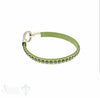 Lederarmband mit Swarovski besetzt, flach,hellgrün L: 18 cm Klickschloss - Shanti Enterprise AG