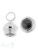 Lederkappe Silber 10x11 mm gerillt poliert ID 6 mm mit fixergrosser Öse Loch 5 mm 1Pack = 2 Stk. - Shanti Enterprise AG