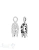 Lederkappe Silber rund Lilie 14x7 mm iD 4.6 mm Öse iD 2.7 mm - Shanti Enterprise AG