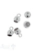 Lederkappe Silber rund poliert ID 3,8 mm mit fixer Öse Loch 2 mm 1Pack = 5 Stk. ca. 5 gr, - Shanti Enterprise AG