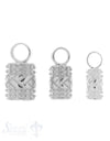 Lederkappe Silber rund verziert fixe Oese 1Pack = 2 Stk. - Shanti Enterprise AG