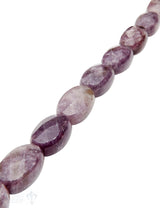 Lepidolith Strang lavendel eckig facettiert Oval 29x17 mm A