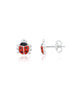 Marienkäfer Ohrstecker 8x8 mm Kinder mit Emaille rot/schwarz Silber 925 ec - Shanti Enterprise AG