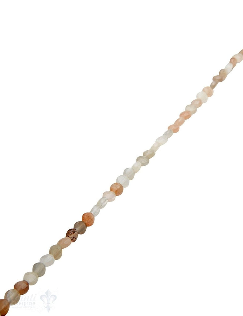 Mondstein Strang multicolor facettiert Disk 4,4 m AA (4,2-4,5 mm) crème-peach-braun hell - Shanti Enterprise AG
