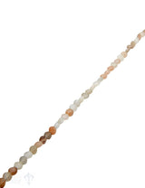 Mondstein Strang multicolor  facettiert Disk 4,4 m AA (4,2-4,5 mm) crème-peach-braun hell