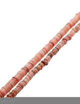 Muschel Strang apricot-braun Rondellen gefärbt