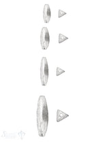 Navette Element dreikantig Silber 925 crash mattiert