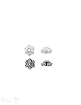 Noppen Perlkappe 8x4,6 mm eingekreis Doppelrand grob Silber ID 1.7 mm 1 Pack = 6 Stk. ca. 5 gr.