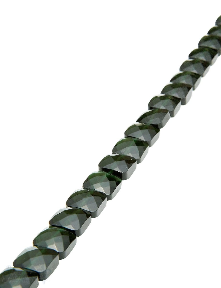 Obsidian Strang grün eckig facettiert Quadrat 10x10 mm AA gebrannt - Shanti Enterprise AG