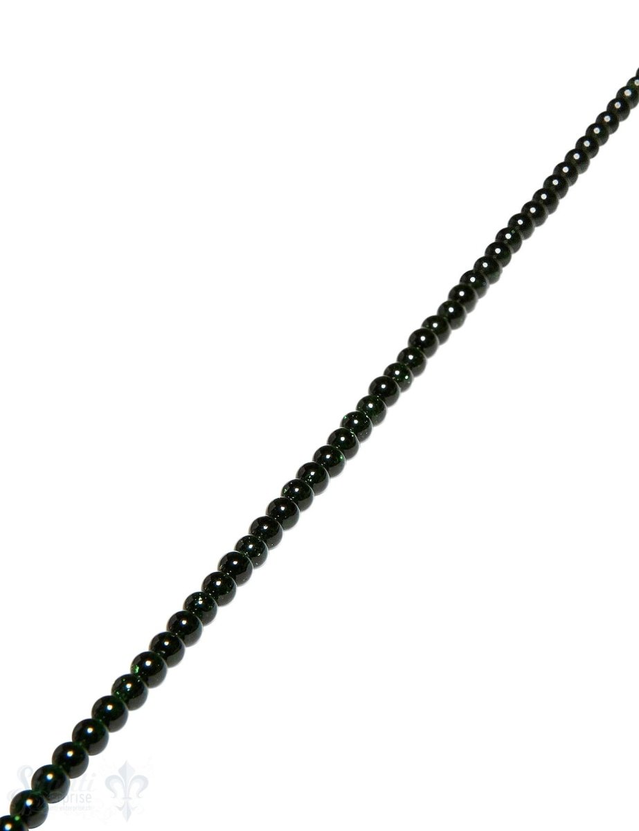 Obsidian Strang grün poliert Kugeln 3,0 mm A (rund 3,2-3,3 mm) gebrannt - Shanti Enterprise AG