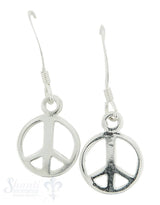 Ohrhänger mit Bügel:Silber Peace-Zeichen 11 mm