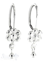 Ohrhänger Silber Blume mit Kugel-Anhängerli 7,5 mm Bügelbrisur fix