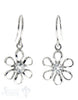 Ohrhänger Silber rhodoniert Blume fein offen mit Zirkonia weiss 11 mm mit Bügel - Shanti Enterprise AG