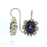 Ohrhänger:mit Bügel: oval,gr.Punkte: Amethyst