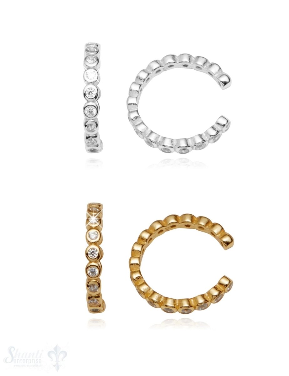Ohrklemmen Silber 12 mm gerillt offen eq - Shanti Enterprise AG