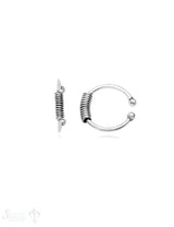Ohrklemmen Silber geschwärzt umwickelt in Mitte 11 .3 mm Pack = 1 Paar