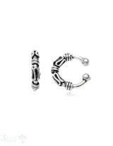 Ohrklemmen Silber geschwärzt verziert umwickelt 10 .5 mm Pack = 1 Paar