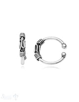 Ohrklemmen Silber geschwärzt verziert und geschlau ft 12 mm Pack = 1 Paar