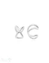 Ohrklemmen Silber hell Infinity Zeichen getupft 8 mm