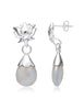 Ohrstecker 13 x 20 mm Tropfen facettiert mit Lotusblume Silber 925 - Shanti Enterprise AG